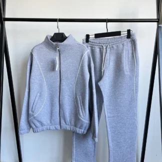 Oversized straight stripe set · Stone
