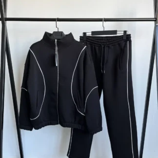 Oversized straight stripe set · Black