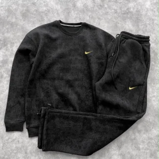 Oversized washed with gold details set · Black