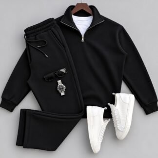 Monochrome Half-Zip Tracksuit · Black