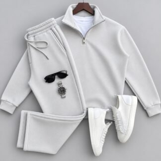 Monochrome Half-Zip Tracksuit · Light grey