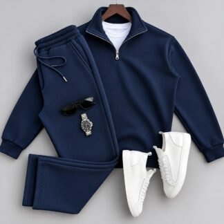 Monochrome Half-Zip Tracksuit · Navy