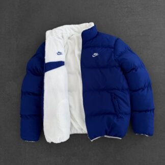 Reversible puffer jacket · Royal Blue / White