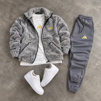Sherpa Jacket & Joggers Set · Grey