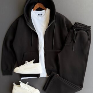 Zip-Up Hoodie & Joggers Set · Black