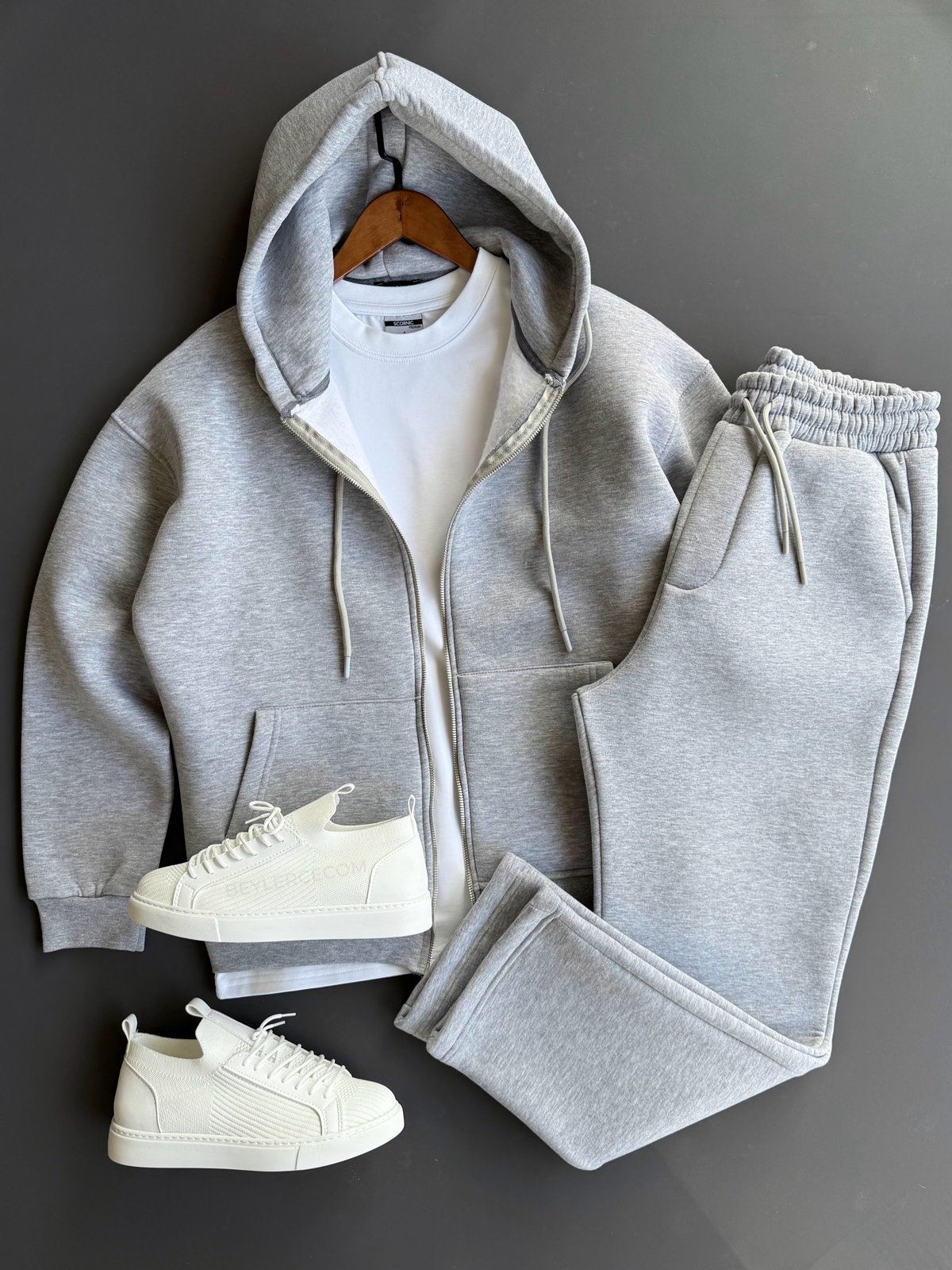Zip-Up Hoodie & Joggers Set · Grey